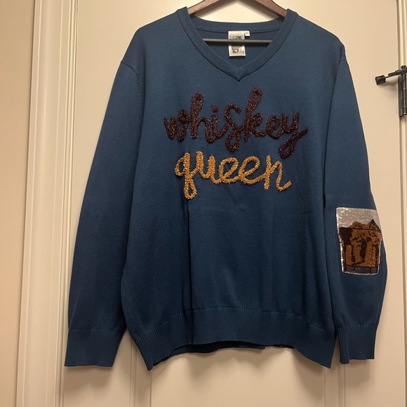 RARE Queen of Sparkles Whiskey Queen Pullover Sweater XXL - Picture 3 of 4